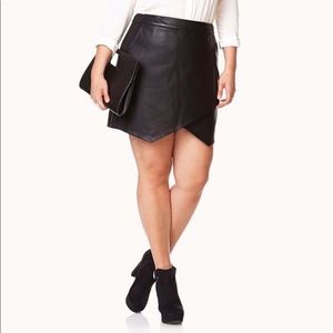 Forever 21 Asymmetrical Faux Leather +S Skirt